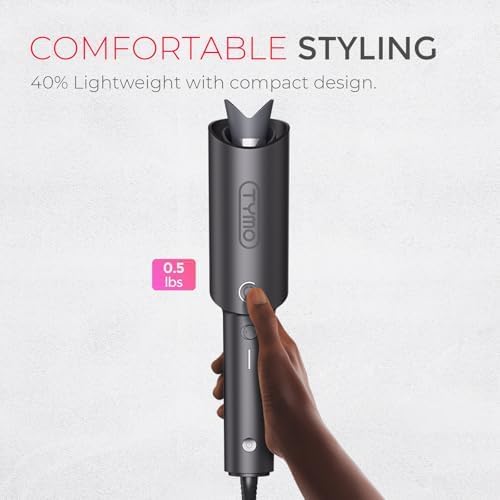 Tymo Automatic Rotating Curling Iron - 1-Inch Beach Waves Curling Wand | Dual Voltage, Lightweight & Ionic Ceramic Coating