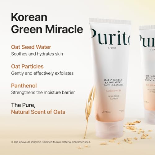 PURITO Oat Exfoliating Cleanser for Sensitive Skin - 5.07 fl. oz