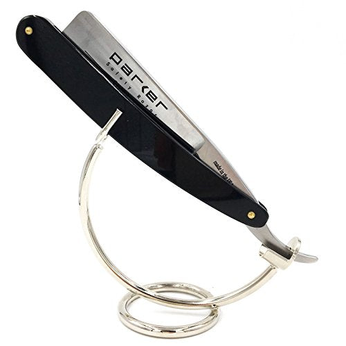 Curved Chrome Razor Stand for Straight & Cartridge Razors