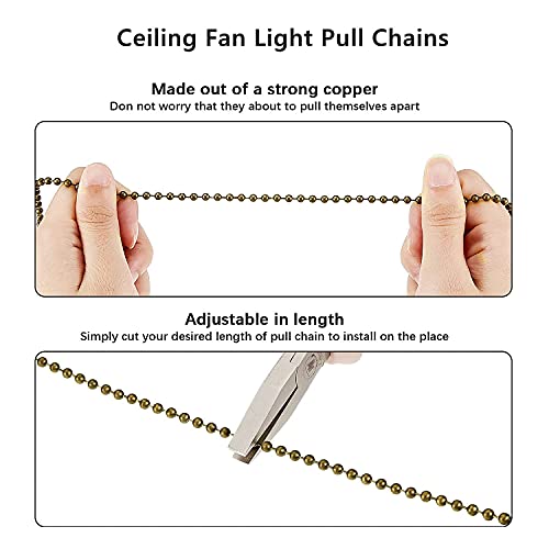Antique Bronze Ceiling Fan Pull Chain Set - 4 Piece Extender