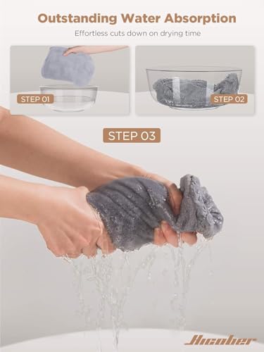 Hicober Microfiber Hair Towel Wrap for Women - Quick Dry, 2-Pack
