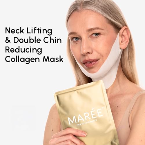 MAREE V Line Lifting Mask with 24K Gold ? Deep Collagen Face Mask for Women ? Jawline Shaper Mask with Retinol & Hyaluronic Acid ? Neck Tightening & Firming - Double Chin Strap for Face Lift