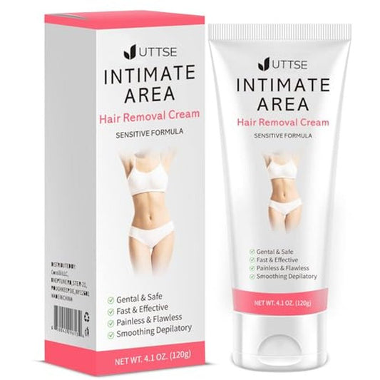 Intimate/Private Hair Removal Cream for Women, for Unwanted Hair in Underarms, Private Parts, Pubic & Bikini Area, Painless Flawless Depilatory Cream, Sensitive Formula Suitable for All Skin Types