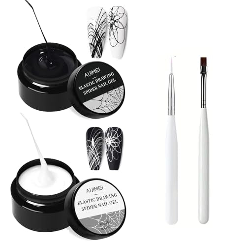 Spider Nail Gel Polish - Black & White Artistic Designs
