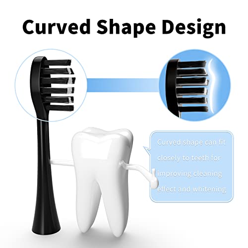 Othanary Replacement W-Shape Toothbrush Heads for Gleem Electric Toothbrush - Black (5 Pack)