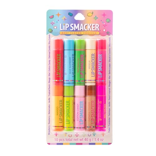 Lip Smacker Party Pack - 10 Moisturizing Lip Balms in Classic Flavors