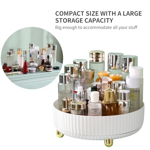 360° Rotating Makeup Perfume Organizer - Large Capacity Cosmetic Storage Tray
