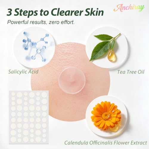 Circle 216 Pcs Acne Patches with Tea Tree Oil Salicylic Acid Calendula - Anchiray