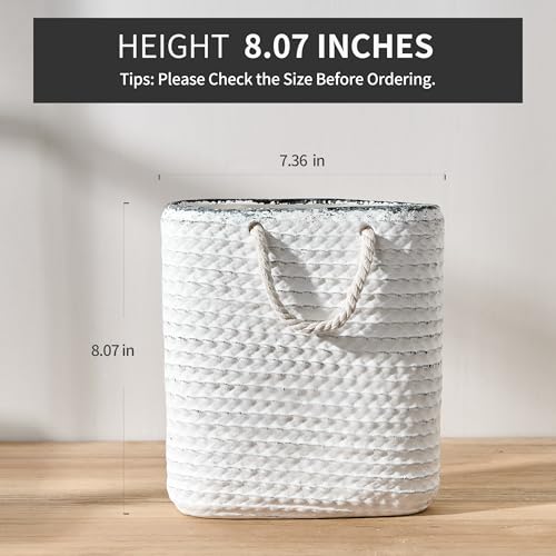 Elegant White Ceramic Tote Bag Vase - 8 Inch Modern Decor