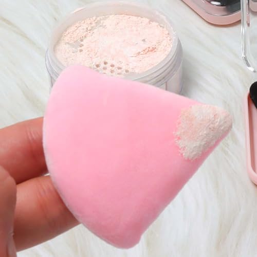 Ocim Triangle Makeup Powder Puffs - 6pcs Soft Velour Set with Case