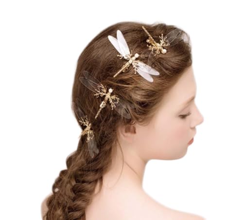 Canjoyn 3 Pcs Gold Tone Alligator Hair Clips with Pearl Accents