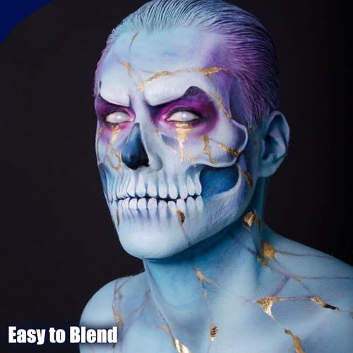 Js2U ZW Blue Face & Body Paint Palette - Vibrant, Washable Halloween Cosplay SFX Makeup