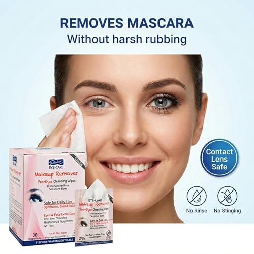Dr. Fischer Eyelid & Lash Makeup Remover Wipes - Hypoallergenic & Gentle