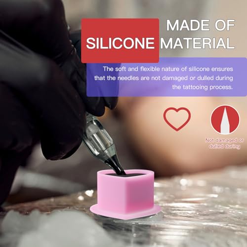 OZER 200pcs Heart-Shaped Silicone Tattoo Ink Cups - Mix Color