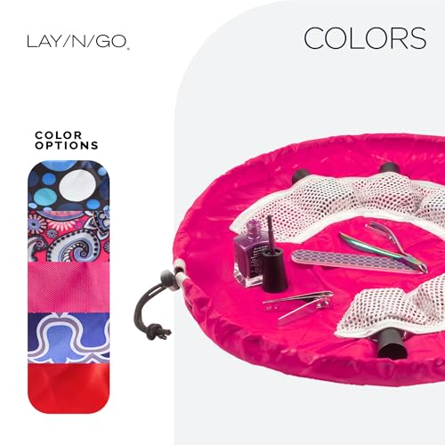 Lay-n-Go NailSpa 18" Portable Nail Station & Cosmetic Organizer Bag - What A Doll (Pink)