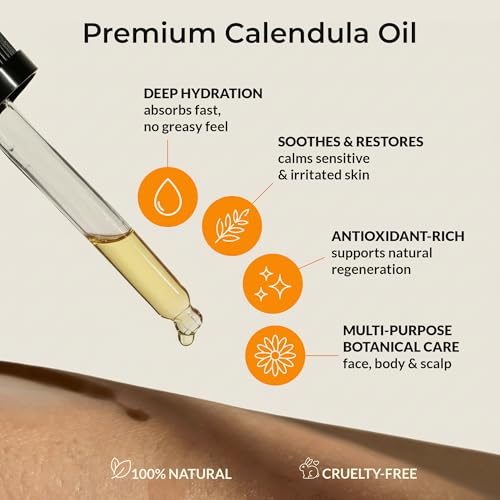 USDA Organic Calendula Oil for Sensitive Skin - 1 Fl Oz