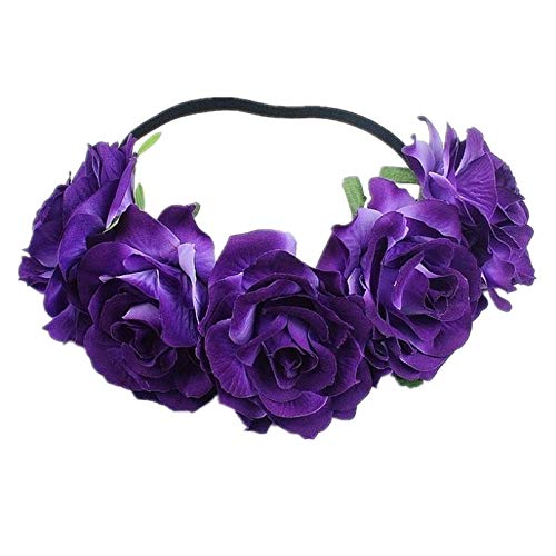 Purple Flower Crown Headband for Women, Girls & Pets - Elegant Hair Accessory