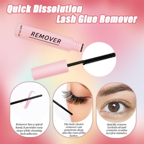 DNSGOOR DIY Lash Extension Kit with 684 Cluster Lashes, Bond, Seal & Shampoo