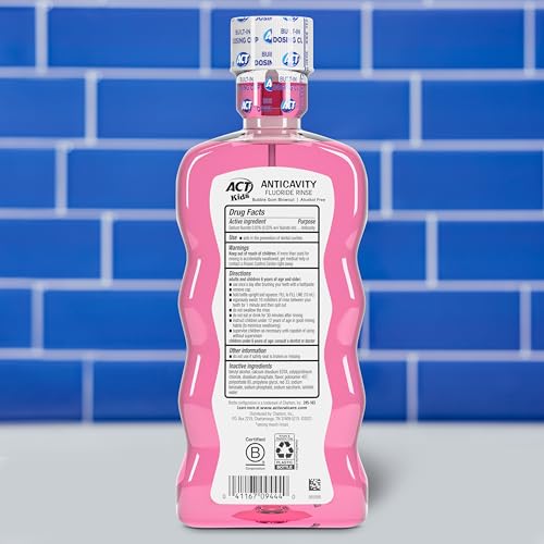 ACT Kids Bubble Gum Flavored Anticavity Fluoride Mouthwash, 16.9 oz., Pack of 2