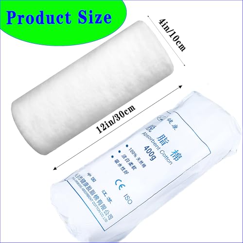 Pure Cotton Rolls 400g - Soft, Absorbent for Makeup, Wound & Household Use