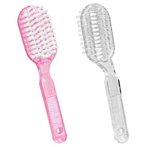 Dual-Sided Nail Cleaning Brush Set with Ergonomic Grip (2 Pack)