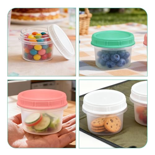 12 Pack Stackable Freezer Containers with Screw-On Lids, 6oz