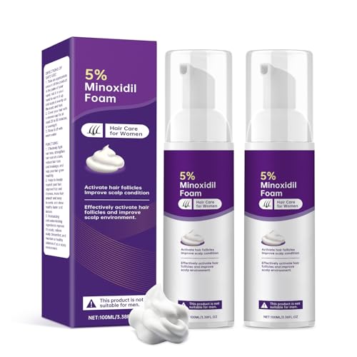 Fugit 5% Minoxidil Foam for Women Hair Growth - Thicker, Fuller Hair, 2 Bottles