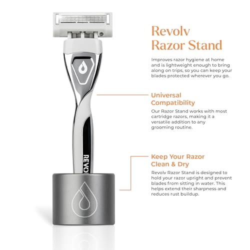 Revolv Razor Stand - Durable Holder for Most Cartridge Razors