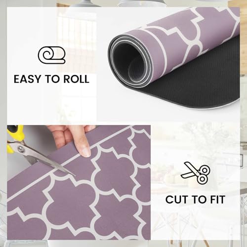 Absorbent Dish Drying Mat for Kitchen Counter - 15"x18" - Stylish Purple