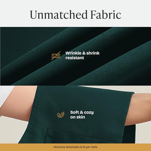 Will Well Unisex Kitchen Apron - 2 Pack, Oil & Water Resistant, 33" x 27"