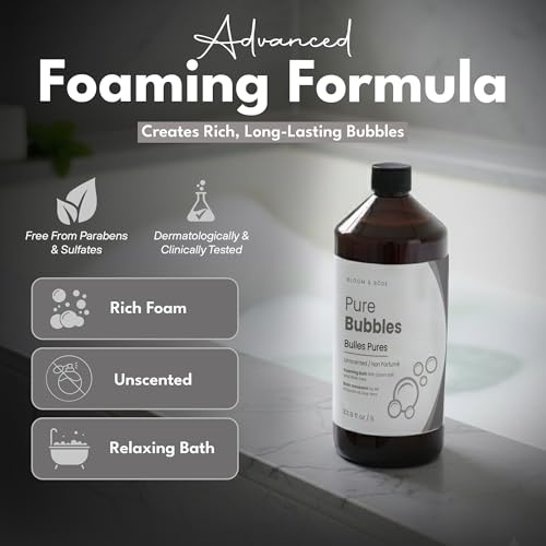 Luxury Unscented Foaming Bath with Aloe Vera - Pure Bubbles, 33.8 fl oz