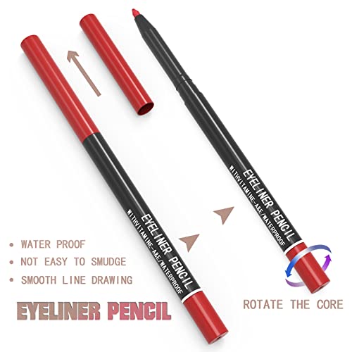 KAIQIKAIXI 12 Color Multi-Purpose Eyeliner & Makeup Pen Set - Waterproof & Travel-Friendly
