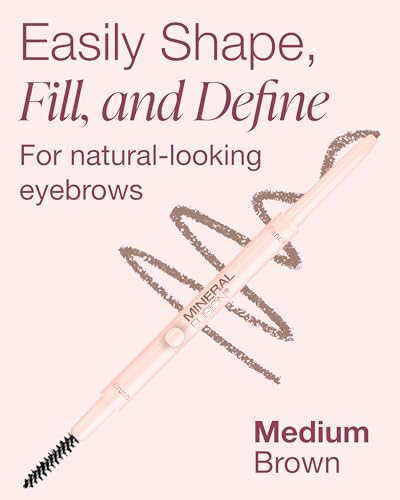 Mineral Fusion Retractable Brow Pencil - Medium Brown, Long-Lasting Color