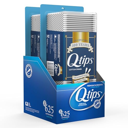 Q-tips Cotton Swabs 625 Count 2-Pack - Soft, Multi-Purpose Personal & Household Tool