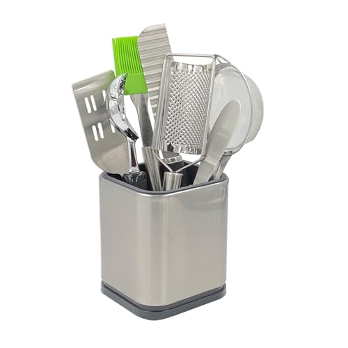 Stainless Steel Utensil Holder - 4.6'' High Small Crock