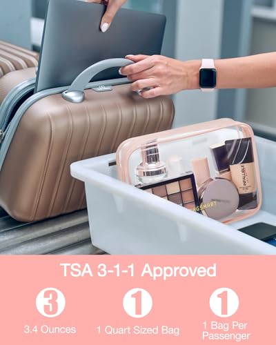 BAGSMART Clear Toiletry Bag 2-Pack - TSA Approved Travel Pouches