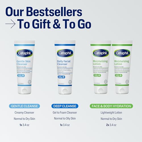 Cetaphil Sensitive Skin Gift Set 400ml - Gentle Cleanser & Moisturizer TSA Kit