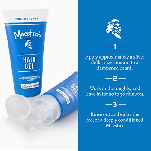 Maestro's Classic Hair Gel - Mark of a Man Blend, 3.4 oz | Medium Hold, Flake-Free Formula for All Hair Types