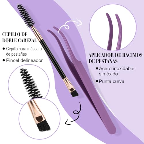 B&Q Lash Clusters Kit 280PCS Eyelash Clusters Kit,30D 40D D 9-16MIX Individual Lash Comfortable Eyelash Extension Set, Classic Look with Bond and Seal Waterproof, Remover DIY at Home(Set,30D+40D)