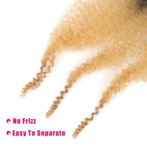 Hbegant 24 Inch Afro Spring Twist Hair - Pre-Fluffed Extensions, 1B/27#
