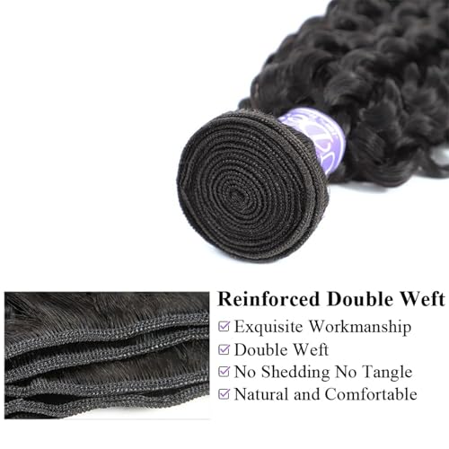 UDesire 12 Inch #1B Jerry Curly Human Hair Bundle 16A Grade Virgin Brazilian Extensions