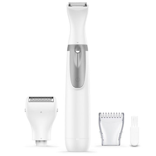 004脱毛US04 Bikini Trimmer, Funstant Electric Razor for Women with Comb, Cordless Safe Hair Trimmer Floating Foil for Dry Use, Battery Operated Personal Shaver for Lady Girl, Pubic Hair