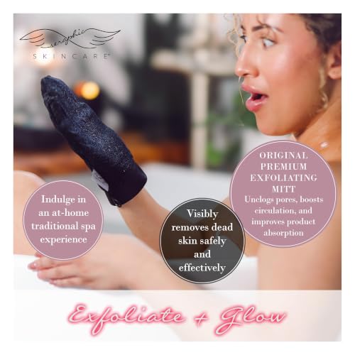 Original Premium Exfoliating Gloves - Black 2pc Body Scrubber
