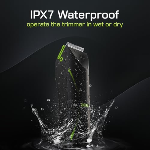Brightman Cordless Body Hair Trimmer for Men - Green Waterproof Groomer