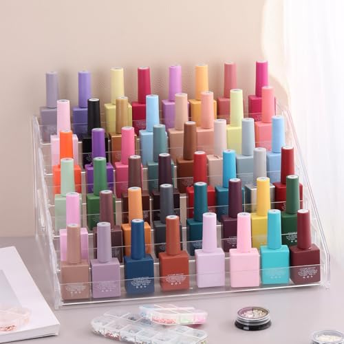 SUTOKAKA 6-Tier Clear Acrylic Nail Polish Organizer Stand - 12.2" x 10.04" x 6.3"