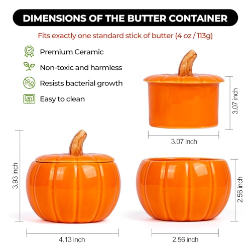 Ceramic Butter Keeper with Lid - Airtight Butter Crock for Soft Spreadable Butter