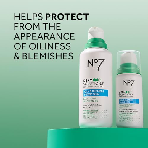 No7 Derm Solutions Daily Detox Foaming Face Wash 8 Fl Oz – Gentle Hydrating Cleanser for Sensitive & Oily Skin