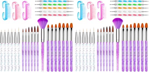 AROIC 28-Piece Acrylic Nail Art Brush and Dotting Tool Set