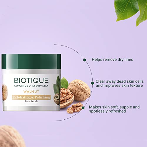 Biotique Walnut Exfoliating Face Scrub for Normal to Dry Skin 50g
