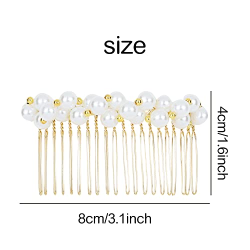 Luxury Crystal Pearl Hair Combs Set - Decorative Metal Side Hair Clips for Women & Girls